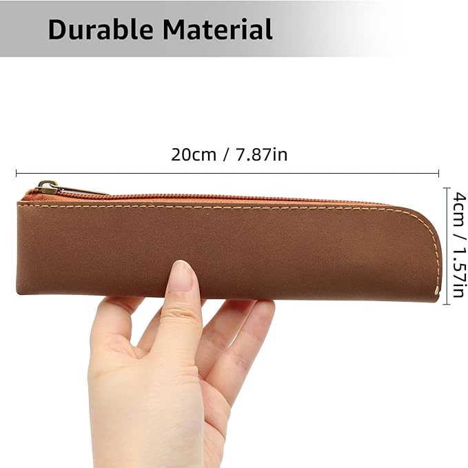 1 Piece Pen Bag Holder Pouch Stationery Portable Organizer Compact Premium Faux Leather Storage for Business Person