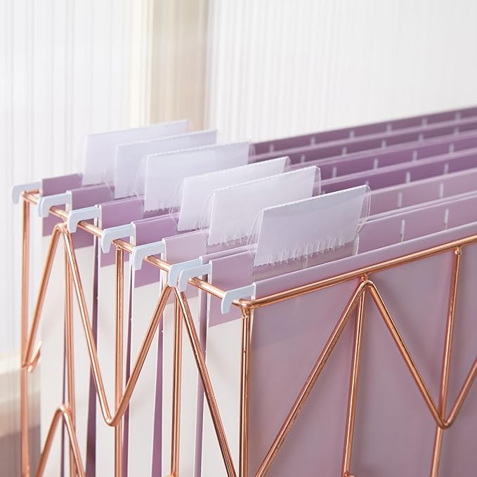 Y YOMA 18 Pack Gradient Hanging File Folders Letter Size Decorative Hanging Folder Pretty File Folder Organizer for Filing Cabinet Office Home with 1/5-Cut Adjustable Tabs, Dusty Violet