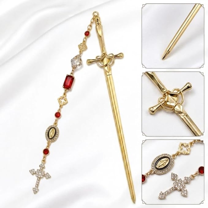 Fantasy Sword Bookmark - Cross Charms Metal Book Mark Aesthetic Page Marker for Reading Lover Women Men Students Teachers Reader Bookish Birthday School World Book Day Graduation Supplies