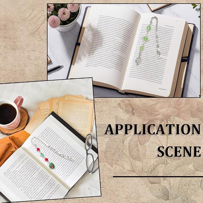20Pcs Metal Bookmark s Antique Vintage Silver Metal Bookmark Hairpin with Hole Tibetan Carving Pattern Alloy Book Markers Jewelry Making Charms for Stationery Reading Enthusiasts