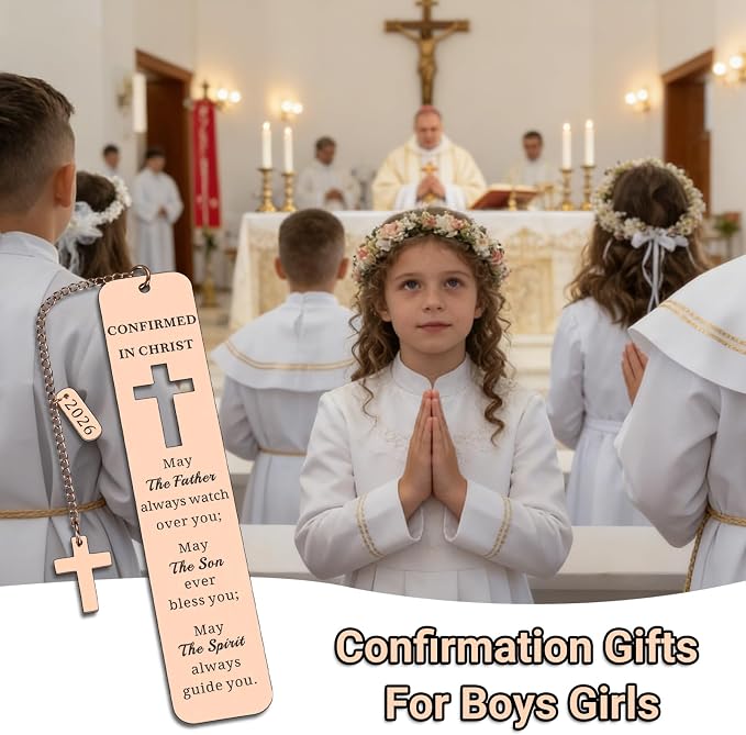 2026 Confirmation Gifts for Teen Girls Boys - Catholic Confirmation Gifts for Teenage Boys Girls Easter Basket Stuffers Christian Bookmark Confirmations Favors for Guests Religious Gift for Women Men