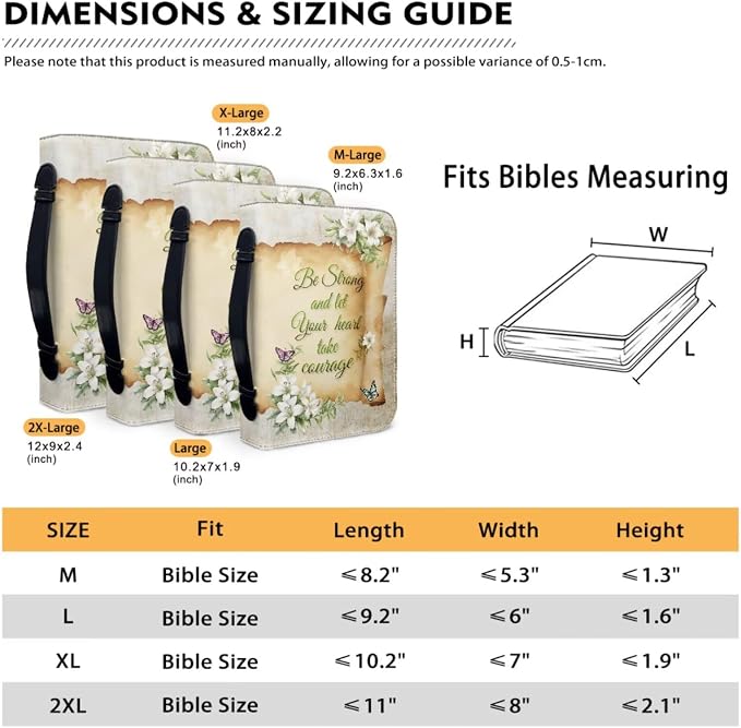 Vintage Lily and Cross Bible Case with Bookmark Waterproof Bible Cover Case for Women Lightweight Bible Bag with Handle Pockets Church Book Bag Beige