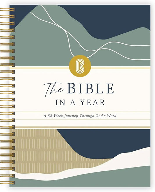 Official Spiral Bible The Bible in a Year | 52 Week Guided Bible Study & Daily Reading Plan | Spiritual Companion & Journal for Adults & Teens | 8.2in x 5.7in Notebook, 3.5in Margins for Notetaking (Mountains)
