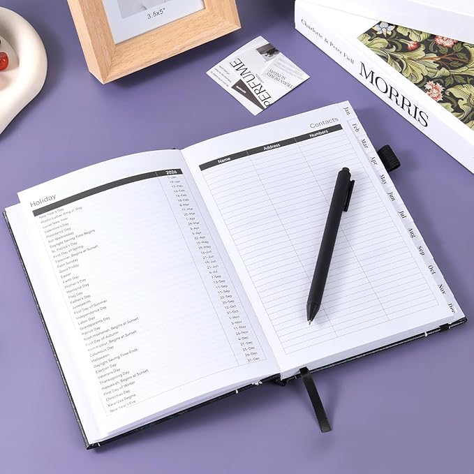 2026 Planner Weekly & Monthly – A5 Size 8.5" x 5.8", PU Leather Hardcover Planner 2026 with Twin-Wire Binding, Thick Paper, 2026 Small Planner Calendar for Home, Office, School