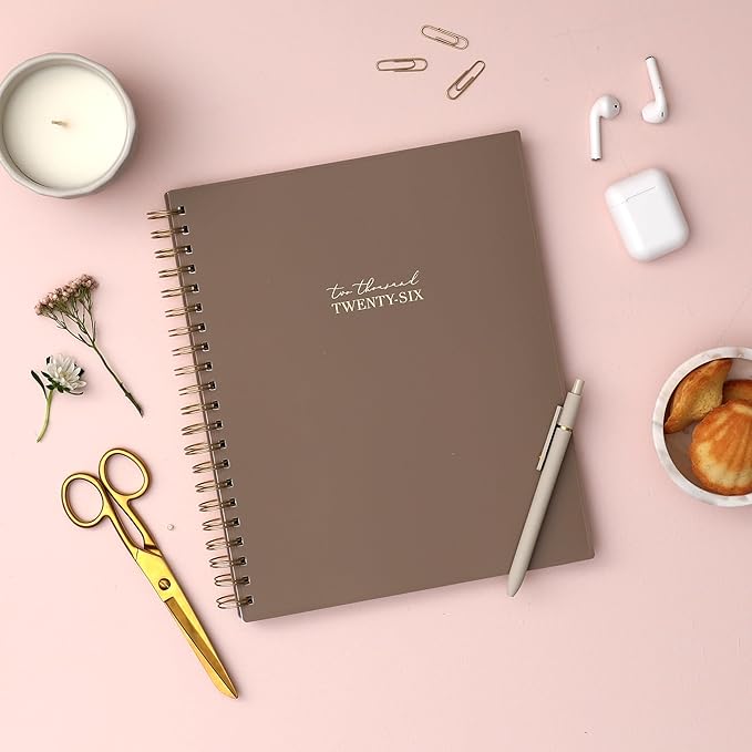 Blue Sky Life - Note it® Planning Calendar + Notes, Weekly/Monthly Layout, Safety Wirebound (Solid Latte- 2026, 8.5" x 11")