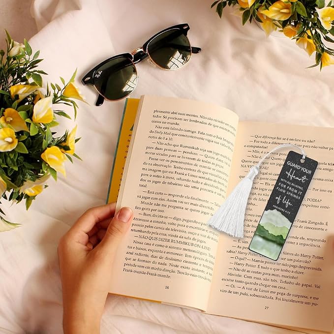 Christian Heart - Guarding Bookmark, Inspirational Gift for Believers, Uplifting Present for Spiritual Readers, Faith - Based Reading Gift, Unique Mountain & Scripture Design Bookmark, WCB47