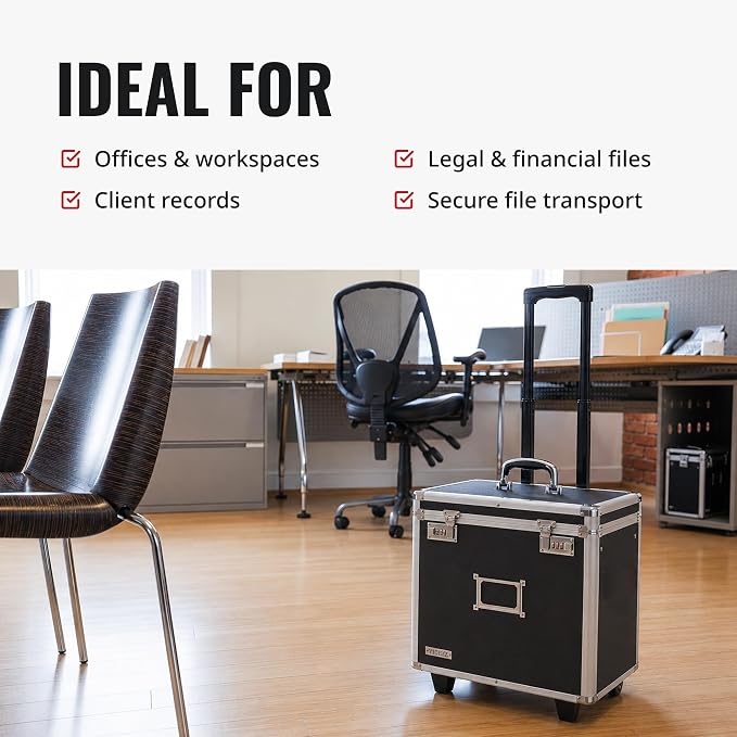Vaultz Locking Mobile Business Case, Legal Size, 14.5 x 13.5 x 11 Inches, Black (VZ00194)
