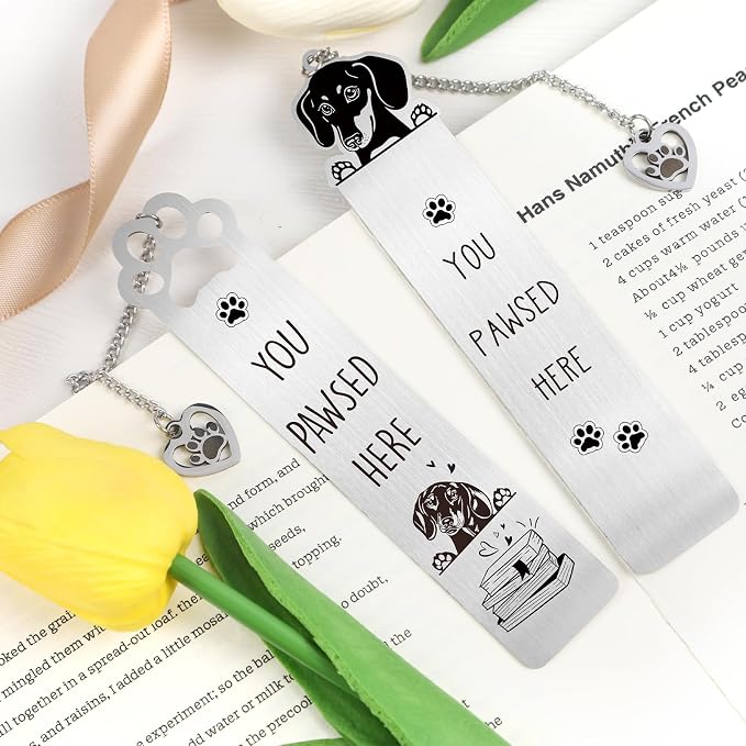 Dachshund Bookmark Funny Dog Gift - Shejdgart 2PCS Dachshund Gifts for Dachshund Lovers Unique Dog Mom Gifts for Dog Lovers Gifts for Women Dog Owners Birthday Galentines Valentines Gifts