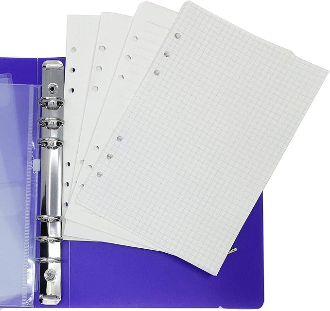 A5 PP Binder with Pages & Binder Pocket Set, White