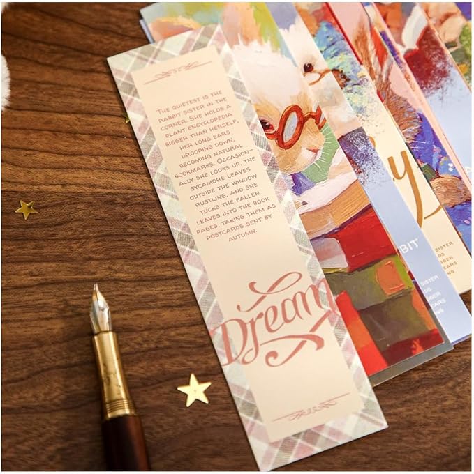 Cute Funny Animal Theme Colorful Bookmarks, 30 PCS (Rabbit Story)