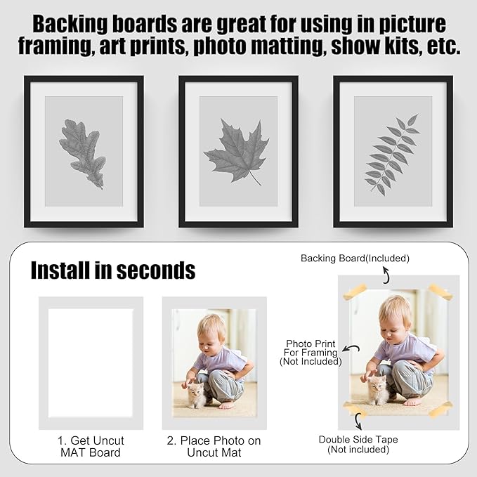 Frienda Foam Boards Thickness Foam Poster Boards for Presentation Board for School Crafts Office Art Projects(12 x 16 Inch,White,100 Pack)