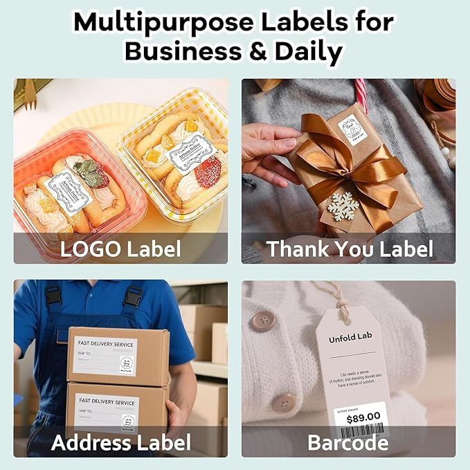 Thermal Labels for N20 Label Maker,1.57"x1.18"(40x30mm), 230 Labels/Roll, for Barcode, Address, Mailing, Logo, Business, Name Tag, 3 Rolls