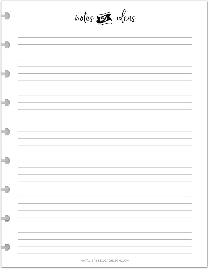 BetterNote Notes Refill Pages for Disc Notebooks, fits Happy Planner, Levenger Circa, TUL, Staples Arc, InkWell Press, Talia (Whimsy- 25 Sheets, 9-Disc, 7"x9.25")