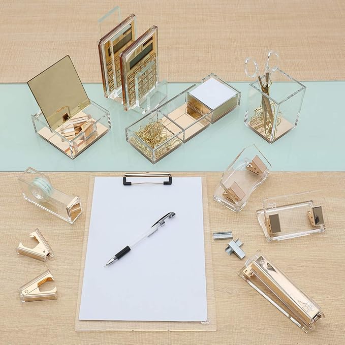 Yellow Gold Acrylic Scissors(7") by DS DRAYMOND STORY - Elegant Office Stationery Series - Thank You Gifts