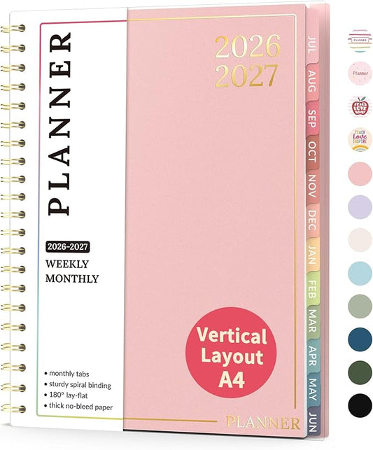 Teacher Planner 2026-2027, Forvencer Academic Planner 2026-2027, Jul 2026 - Jun 2027, 8.5"x11", Weekly & Monthly Planning Book with 7 Periods, School Agenda for Teacher Student Homeschool, A4, Pink