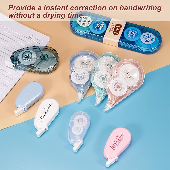 PATIKIL Mini Correction Tape, 6 Pack White Out Correct Tape Eraser Tapes Transparent Dispenser Supplies for Office Home