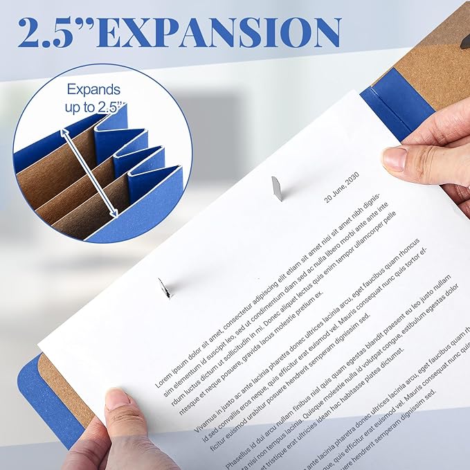 AmazingSpark 18 Pcs 3 Dividers Legal Size Classification Folders Bulk Pressboard File Folder with Expansion 2 Prongs Fastener Heavy Duty Office File Organizer for School Hospitals Home (Dark Blue)