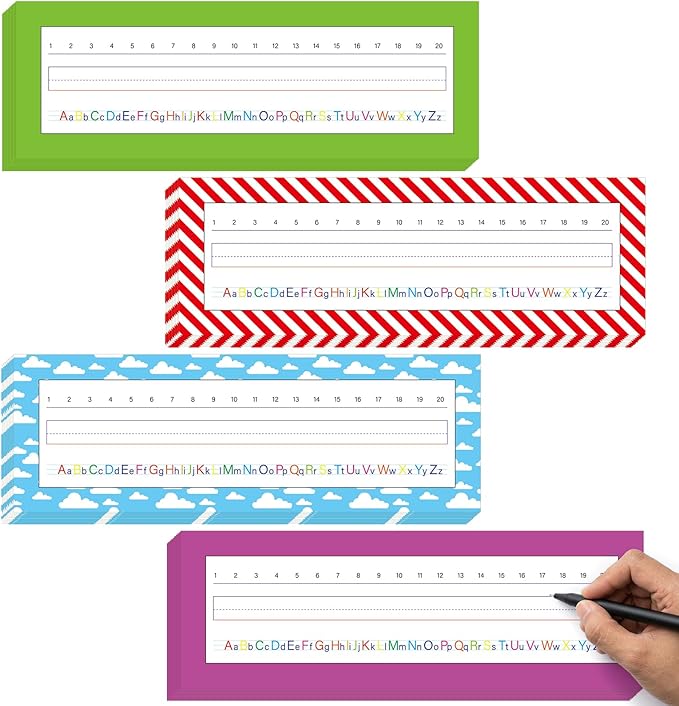 Tenceur 40 Pcs Name Plates for Classroom Desk Name Tags with Alphabet Colorful Desk Nameplates Cartoon Story Decor for School Table Cubbies(Simple)