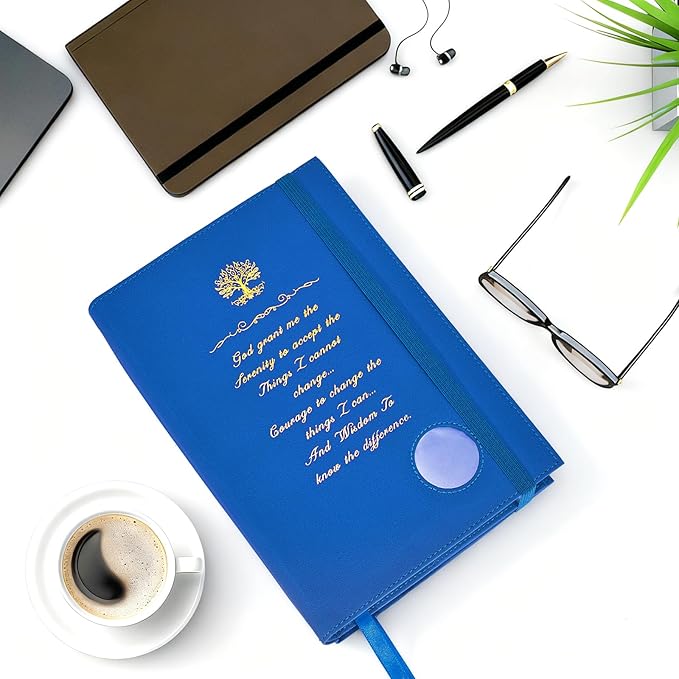 Premium Double AA Big Book Cover,PU Leather Book Cover with Coin Holder,Perfect for AA Big Book and 12 Steps & 12 Traditions