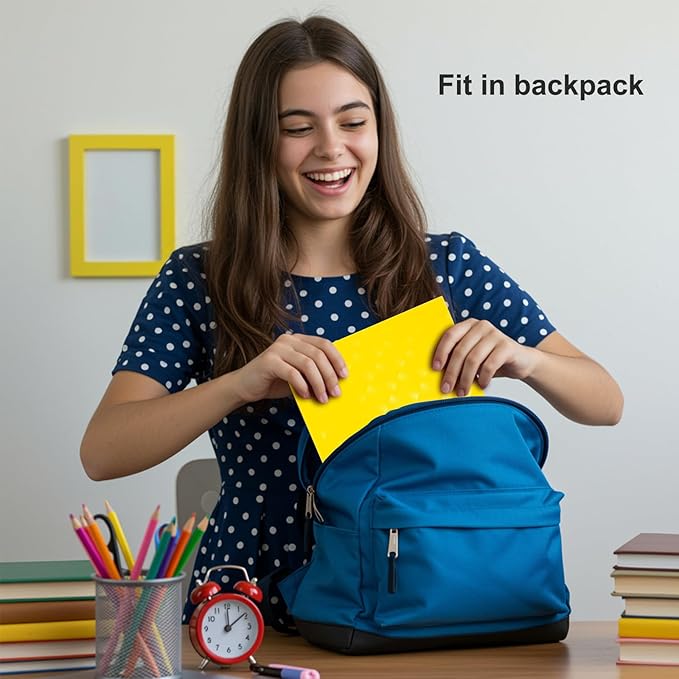 ViVin Plastic Folders with Pockets and Prongs,24 Pack,Heavy Duty 2-Pocket File Folder with 3 Fasteners,Fits Letter Size Paper,for School Home and Office(Bright Yellow)