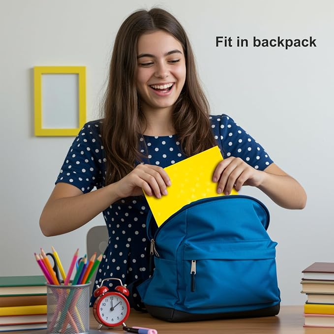 ViVin Plastic Folders with Pockets and Prongs,24 Pack,Heavy Duty 2-Pocket File Folder with 3 Fasteners,Fits Letter Size Paper,for School Home and Office(Bright Yellow)