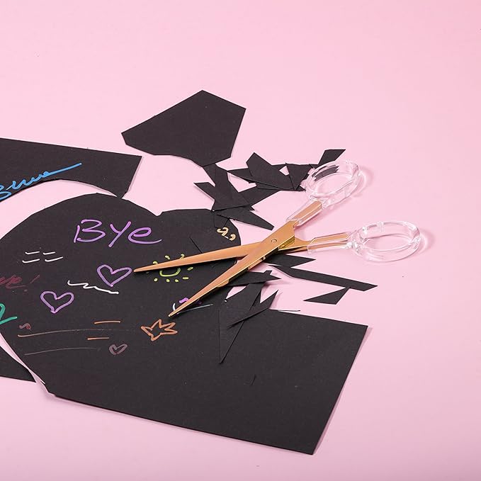 Yellow Gold Acrylic Scissors(7") by DS DRAYMOND STORY - Elegant Office Stationery Series - Thank You Gifts