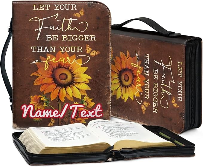 Bible Covers for Women Waterproof Bible Protector PU Leather Organizer Bag - Large Size Customizable