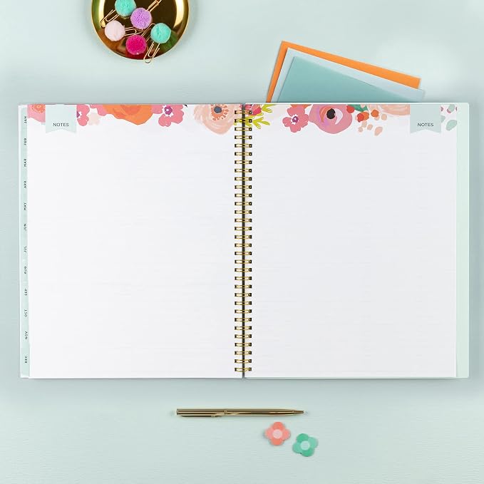 Blue Sky Day Designer for Blue Sky 2023 Weekly and Monthly Planner, 8.5" x 11", Frosted Cover, Wirebound, Secret Garden Mint (140101-23)