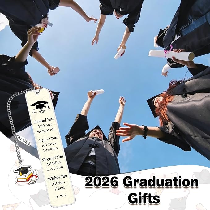 2026 Graduation Gifts for Her Him, Class of 2026 Bookmark, High School Graduation Gifts for Teen Girls Boys, College Graduations Gift for Women Men, Senior Night Masters Degree PhD Graduate Gift Bulk