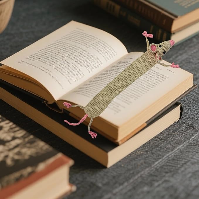 3D Hand-Crochet Animal Bookmarks Featuring Charming Personalized Designs, These Adorable Bookmarks Make Quirky Reading Companions.Gifts for Book Enthusiasts,Birthday,Book Club Members(ls)