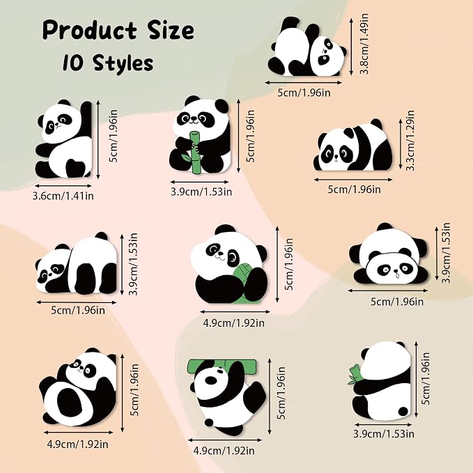 10 Pcs Panda Magnetic Bookmarks Cute Bookmark Panda Book Marks for Reading Women Teens Girls Book Pandas Lovers Gifts