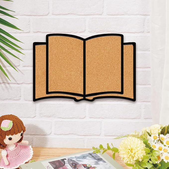CRASPIRE Book Pin Cork Board 11.8x7.87In Framed Bulletin Display Badge Wooden Saddle Brown Wall Mounted Memory Memo Brooch Lapel Pin Holder Storage for Home Office School Classroom Wedding Decoration