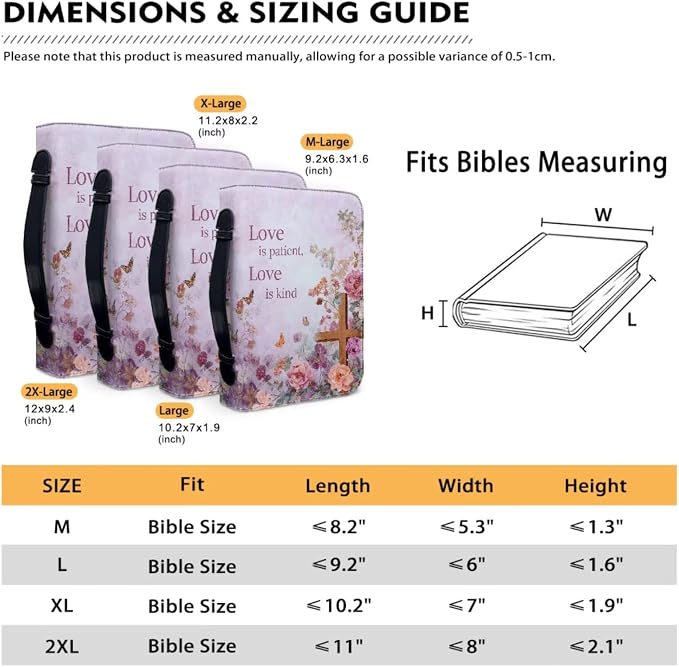 Vintage Style Butterfly and Cross Bible Case with Bookmark Waterproof Bible Cover Case for Women Lightweight Bible Bag with Handle Pockets Church Book Bag