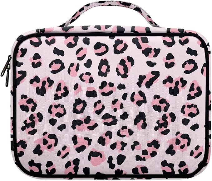 Leopard Pink Pattern Bible Covers for Women & Men, Bible Case and Organizer Bible Carrying Case with Zippered Pocket Bible Protective Bag