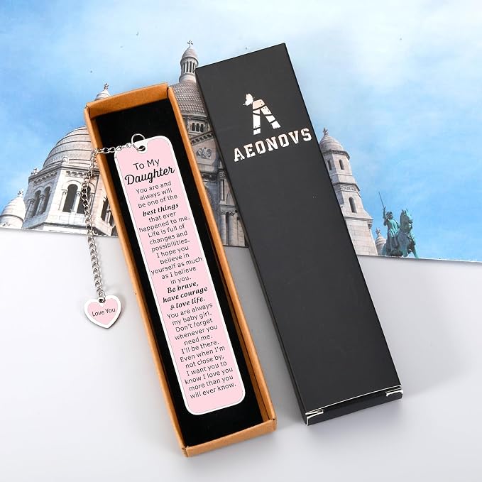 5th Grade Graduation Gifts for Girls, Graduation Gift for Daughter, Daughter Gifts from Dad Mom, Bookmark for Daughters, Pink Bookmark, Back to School Supplies for Girls