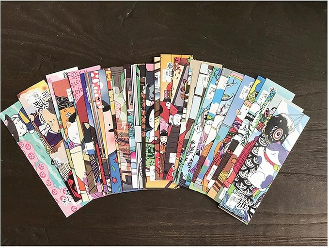 Cute Funny Animal Theme Colorful Bookmarks, 30 PCS (Japanese Cats)