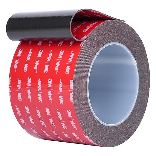 Double Sided Tape Heavy Duty, Waterproof Mounting Foam Tape, 16.5ft Length, 2.76in Width, High Temperature Resistant Adhesive Tape for Car, LED Strip Light, Office Decor, Uses VHB 5952 Raw Material