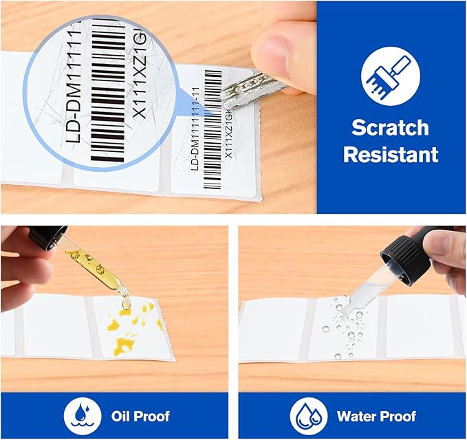 L LIKED 2" x 1" Blank Removable Labels with No Residue, Water and Oil Resistant, Use for Both Home and Office (1 Roll, 1300 Labels)