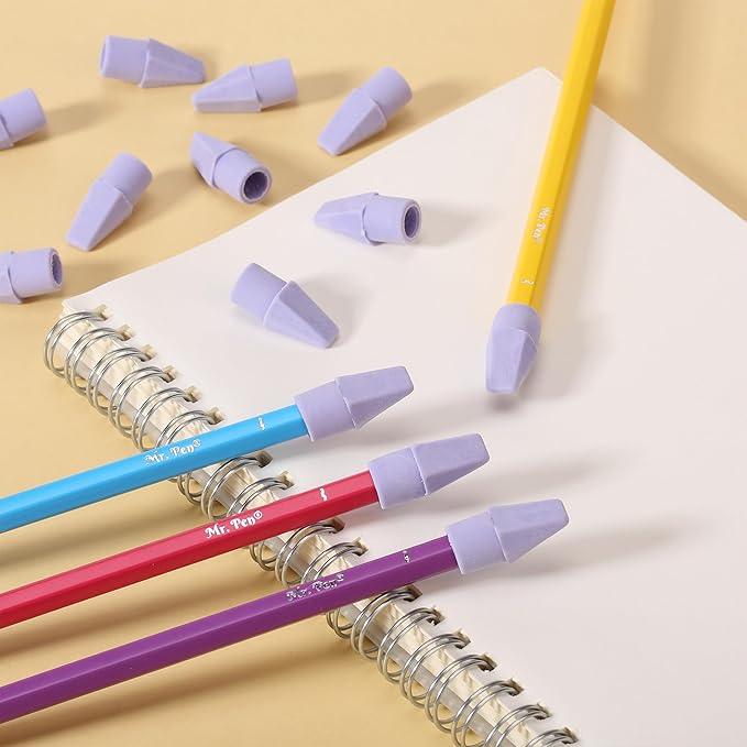 Mr. Pen- Pencil Erasers Toppers, 120 Pack, Purple, Erasers for Pencils, Pencil Top Erasers, Pencil Eraser