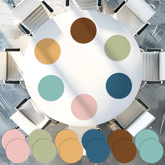 JarThenaAMCS 12Inch Boho Dry Erase Dots Colorful Erase Circles Removable Circle Paper Stickers for Classroom Whiteboard Wall Desk Decoration, 12Pack
