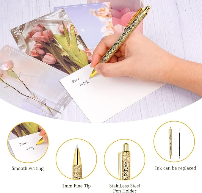 AUAUY Funny Pens - 7PCS Ballpoint Set for Each Day, Spoof Fun Office Gifts
