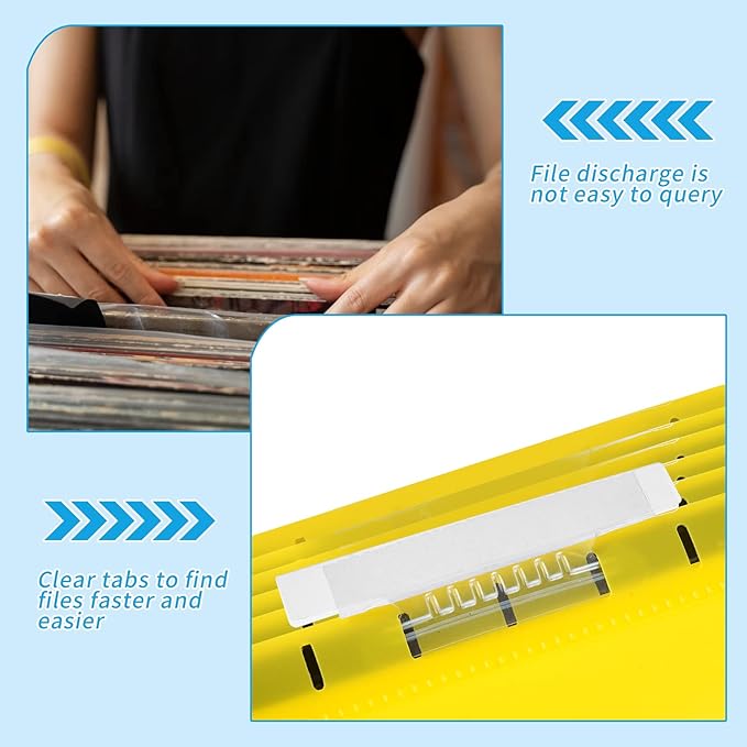 50 Pieces 4 Inch Clear Hanging Folder Tabs Hanging File Folder Tabs Clear Tabs for Hanging File Folders for 3 1/2 Inch Hanging File Folders with Tabs Office Hanging Files (50)