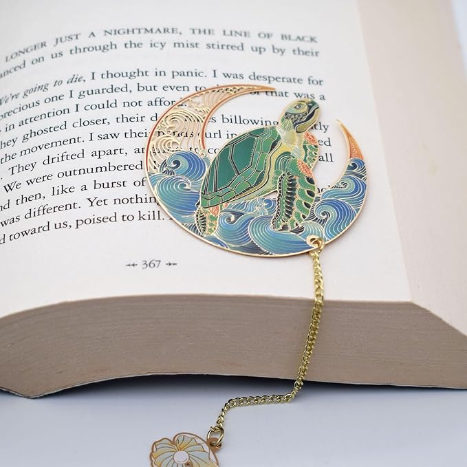 BLBMH Metal Turtle Bookmarks for Women | Ocean Animal Bookmark for Book Lovers | Cute Sea Turtle Page Marker | Unique Graduation Birthday Gift - Turtle