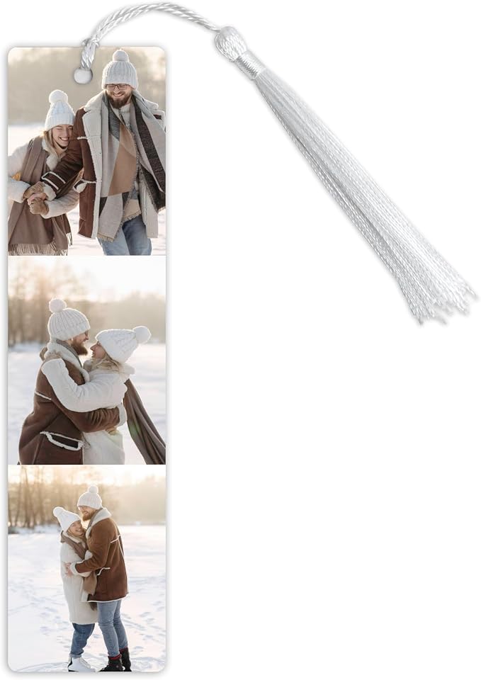 Custom Metal Bookmark with Personalized Photo and Text (3 Images)