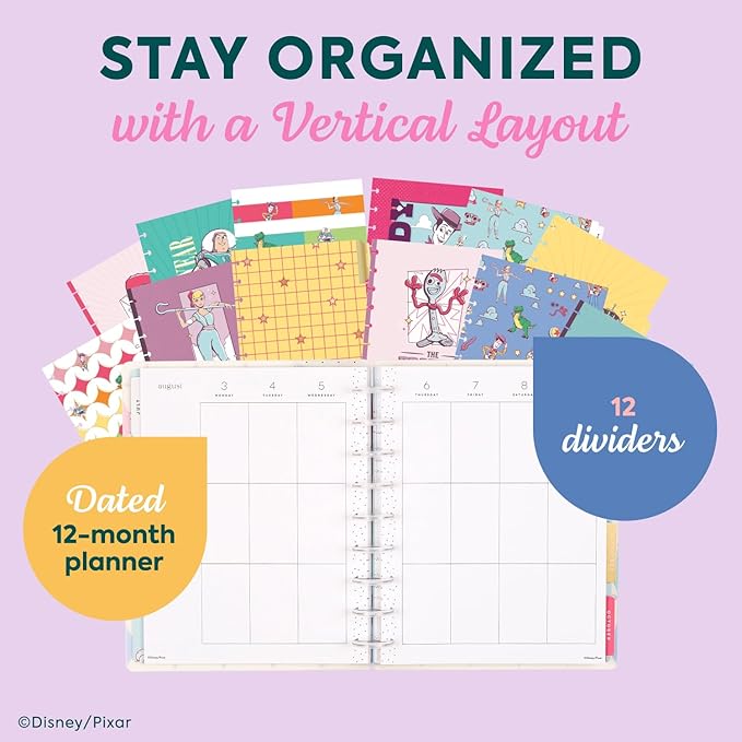 Happy Planner Disney Toy Story 12-Month Disc-Bound Planner, July 2026–June 2027, Classic Size, Vertical Layout, Woody and Friends