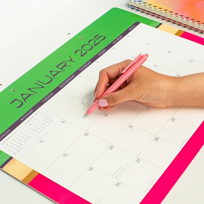 2025 Calendar - Deluxe Monthly Wall Calendar 2024-2025, Orange Circle Studio 12 Month Wall Calendar, January 2025 - December 2025, 12" x 12", Ideal for Home Office - Monthly Color Theory Prints