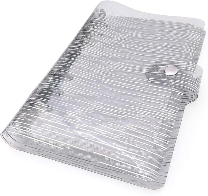 A6 A5 6-Holes Colorful PVC Cover Personal Organizer with Snap Button Closure File Folder for Loose Leaf Sheet Notebook (Silvery Rain, A6 Combo)