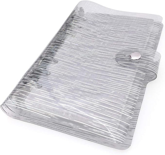 A6 A5 6-Holes Colorful PVC Cover Personal Organizer with Snap Button Closure File Folder for Loose Leaf Sheet Notebook (Silvery Rain, A6 Combo)