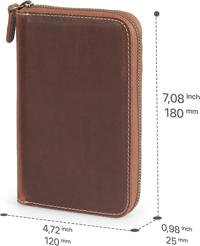 Londo Genuine Leather Padfolio – Portfolio Folder with Pencil Holder, Notepad & Zipper Closure for Business, Office & Travel
