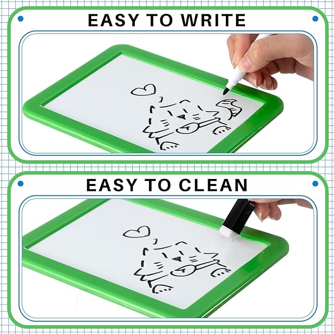 Lincia 6 Pack Magnetic Dry Erase White Board, 5"x7" Board with 14 Markers, Small Dry Erase Whiteboard with Magnetic for School Locker, Office, Refrigerator, Students, Girls